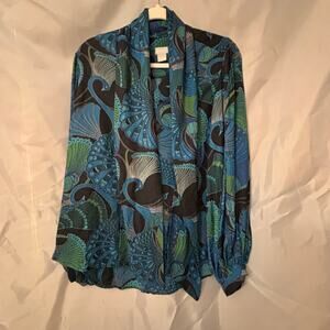 Chico’s Size 2 (12/14) Multicolor Abstract Print Blouse